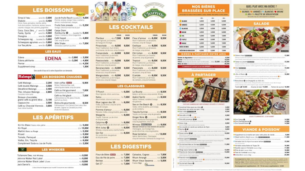 Les 3 Brasseurs Menu Prix France 2024 - FrMenu - Prix Des Menus