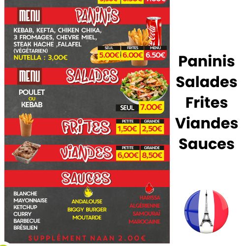 TACOS EXPRESS Paninis - Salades - Frites - Viandes - Sauces
